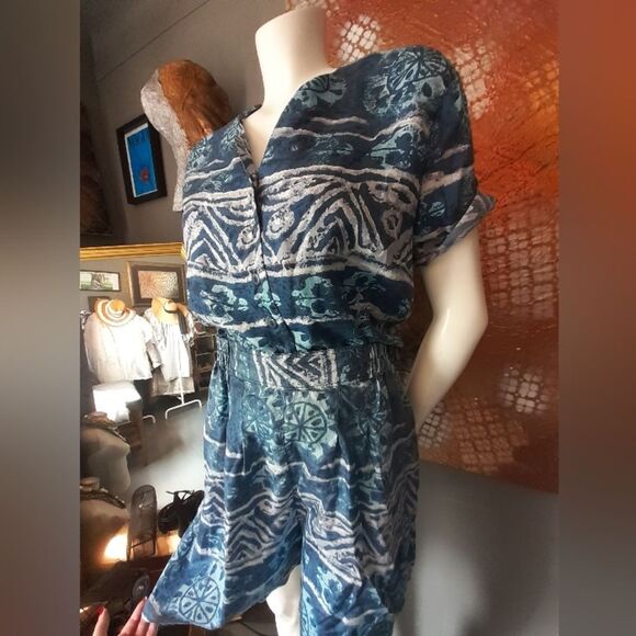 Vintage 100% Silk Blue Patterned Co-Ord Set - Picture 10 of 14